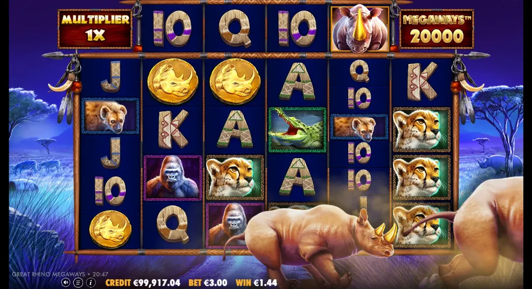 Great Rhino Megaways Increasing Multiplier