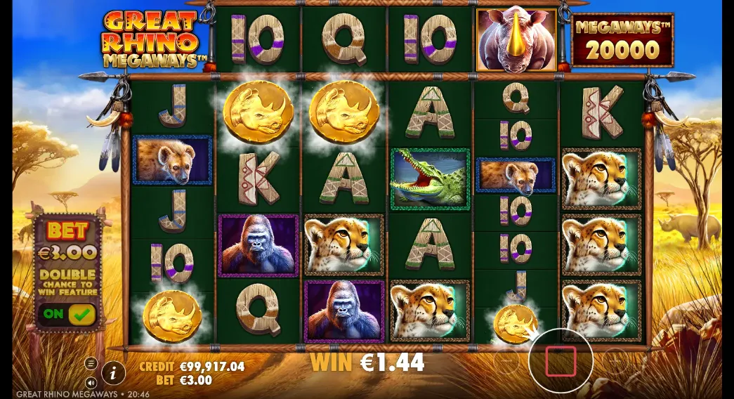 Great Rhino Megaways Ante Bet Turned On